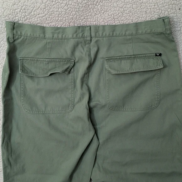 Olive Green Twill Jogger Pants - Picture 3 of 5